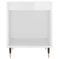 Comodini 2pz Bianco Lucido 40x35x50 cm in Legno Multistrato 830705