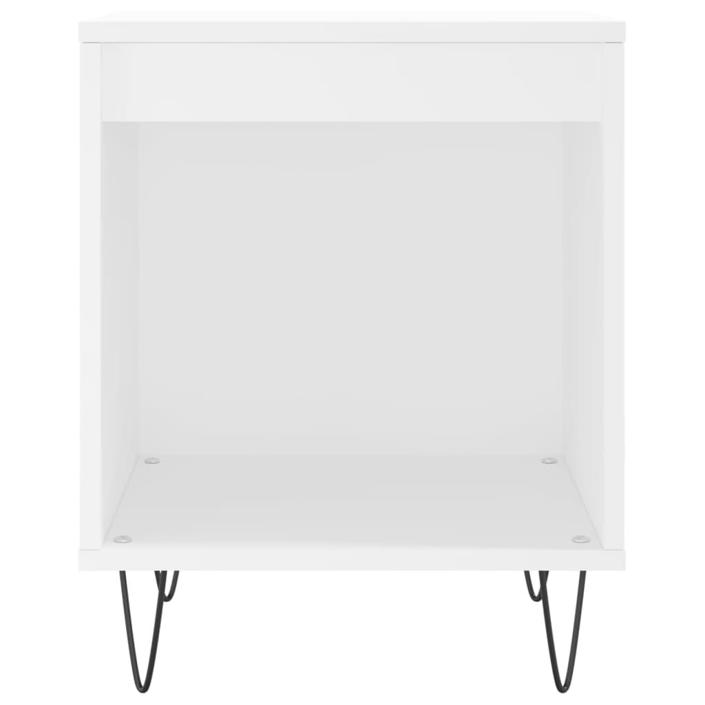 Comodini 2pz Bianchi 40x35x50 cm in Legno Multistrato 830717