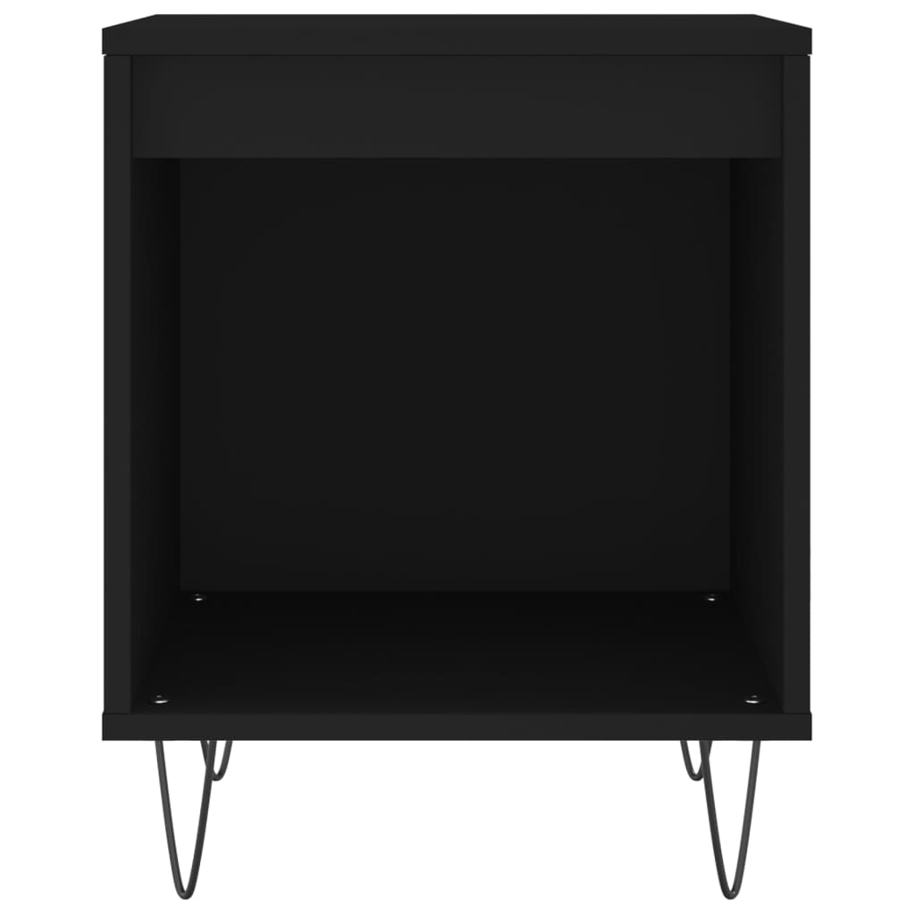 Comodino Nero 40x35x50 cm in Legno Multistrato 830718