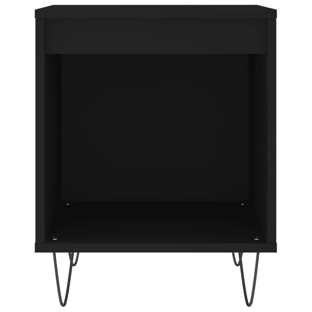 Comodini 2pz Neri 40x35x50 cm in Legno Multistrato 830719