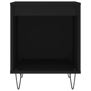 Comodini 2pz Neri 40x35x50 cm in Legno Multistrato 830719