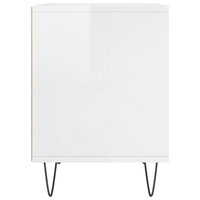 Comodino Bianco Lucido 40x35x50 cm in Legno Multistrato 830720