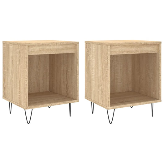 Comodini 2pz-Set di 2 Tavolino da notte Rovere Sonoma 40x35x50 cm in Legno Multistrato 394722