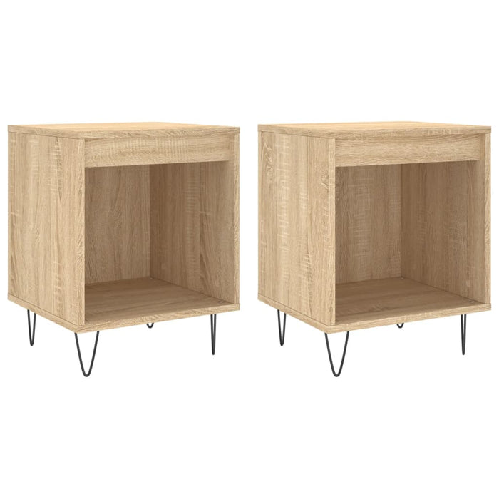 Comodini 2pz-Set di 2 Tavolino da notte Rovere Sonoma 40x35x50 cm in Legno Multistrato 394722