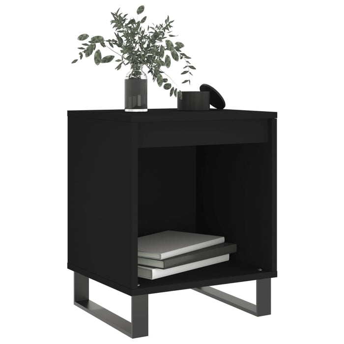 Comodino Nero 40x35x50 cm in Legno Multistratocod mxl 78902