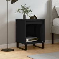 Comodino Nero 40x35x50 cm in Legno Multistrato 830734