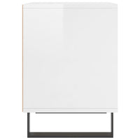 Comodino Bianco Lucido 40x35x50 cm in Legno Multistrato 830736