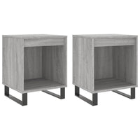 Comodini 2pz Grigio Sonoma 40x35x50 cm in Legno Multistrato 830745