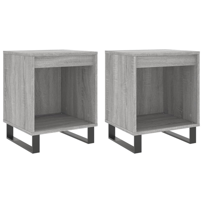 Comodini 2pz Grigio Sonoma 40x35x50 cm in Legno Multistrato 830745