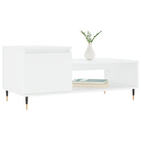 Tavolino da Salotto Bianco 100x50x45 cm in Legno Multistratocod mxl 126785