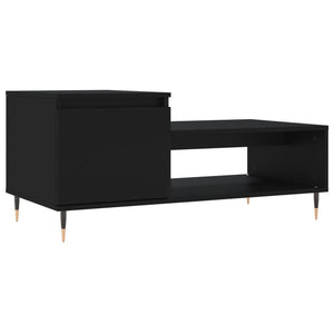 Tavolino da Salotto Nero 100x50x45 cm in Legno Multistrato 830821