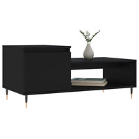 Tavolino da Salotto Nero 100x50x45 cm in Legno Multistrato 830821