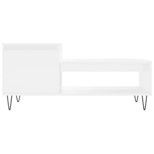 Tavolino da Salotto Bianco 100x50x45 cm in Legno Multistrato