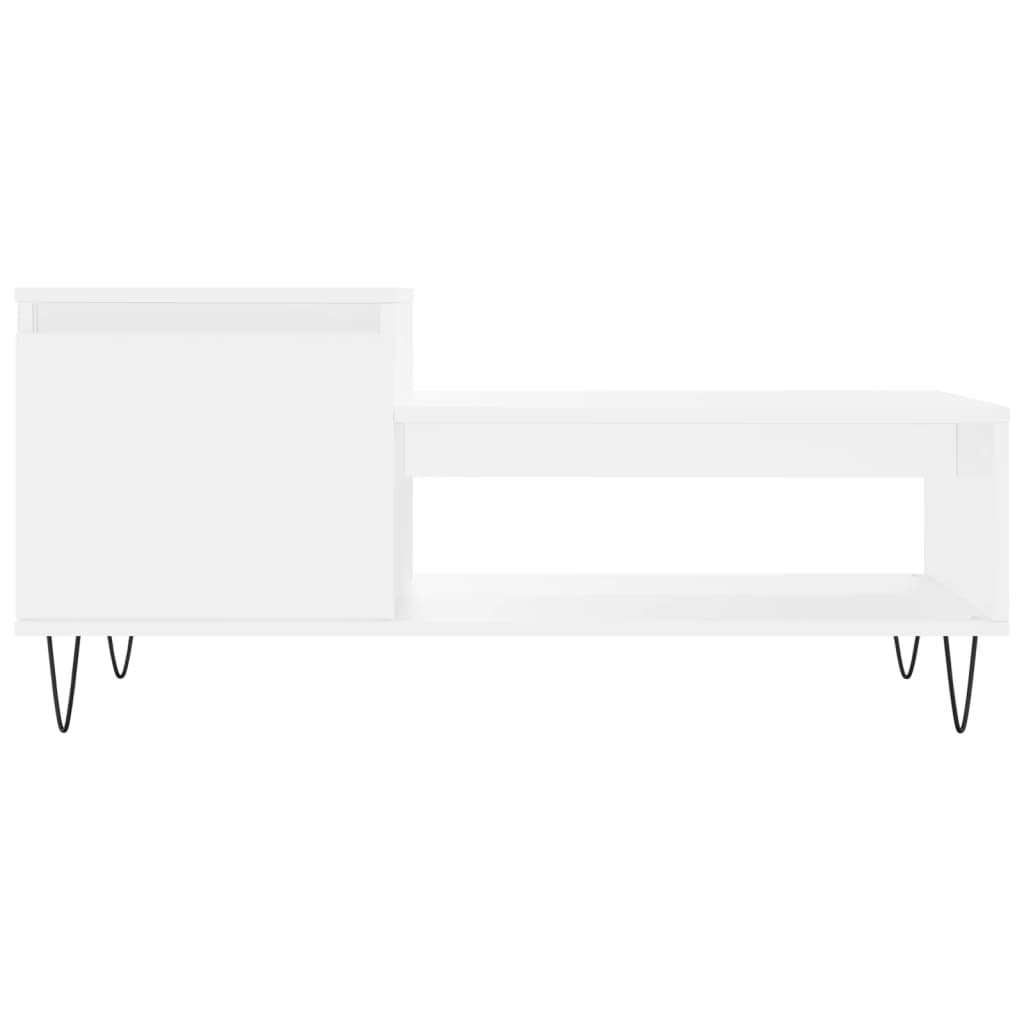 Tavolino da Salotto Bianco 100x50x45 cm in Legno Multistrato 830828