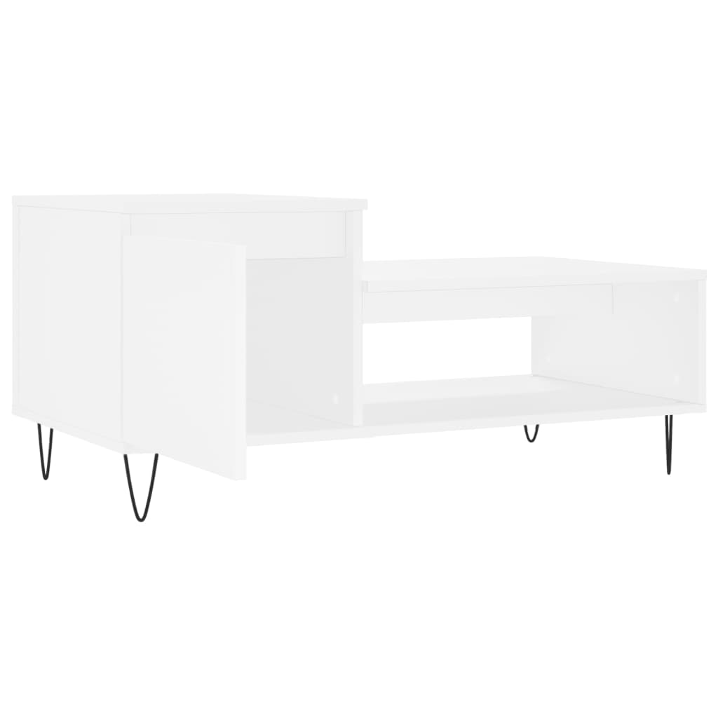 Tavolino da Salotto Bianco 100x50x45 cm in Legno Multistrato 830828