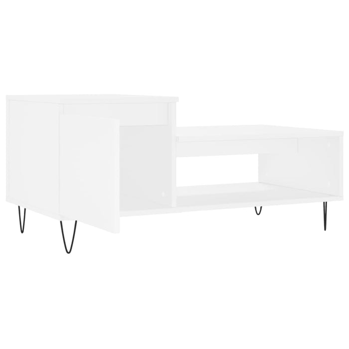 Tavolino da Salotto Bianco 100x50x45 cm in Legno Multistrato 830828
