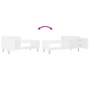 Tavolino da Salotto Bianco 100x50x45 cm in Legno Multistrato 830828