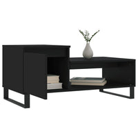 Tavolino da Salotto Nero 100x50x45 cm in Legno Multistrato 830837
