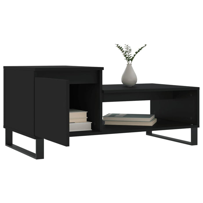 Tavolino da Salotto Nero 100x50x45 cm in Legno Multistrato 830837