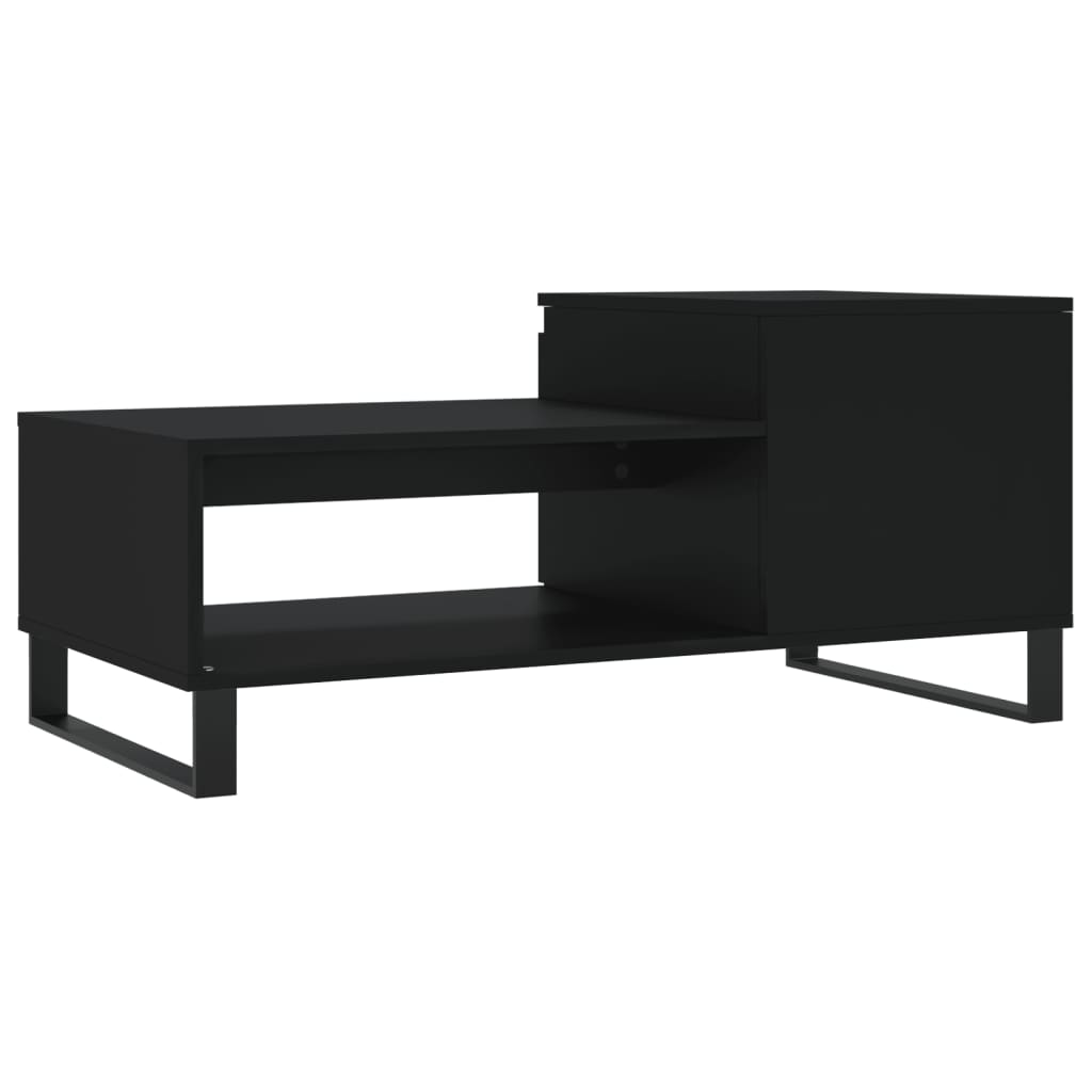 Tavolino da Salotto Nero 100x50x45 cm in Legno Multistrato 830837