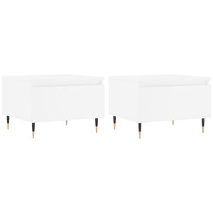 Tavolini da Salotto 2pz Bianchi 50x46x35cm in Legno Multistrato 830845