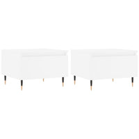 Tavolini da Salotto 2pz Bianchi 50x46x35cm in Legno Multistratocod mxl 70802