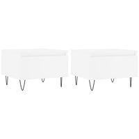 Tavolini da Salotto 2pz Bianchi 50x46x35cm in Legno Multistrato