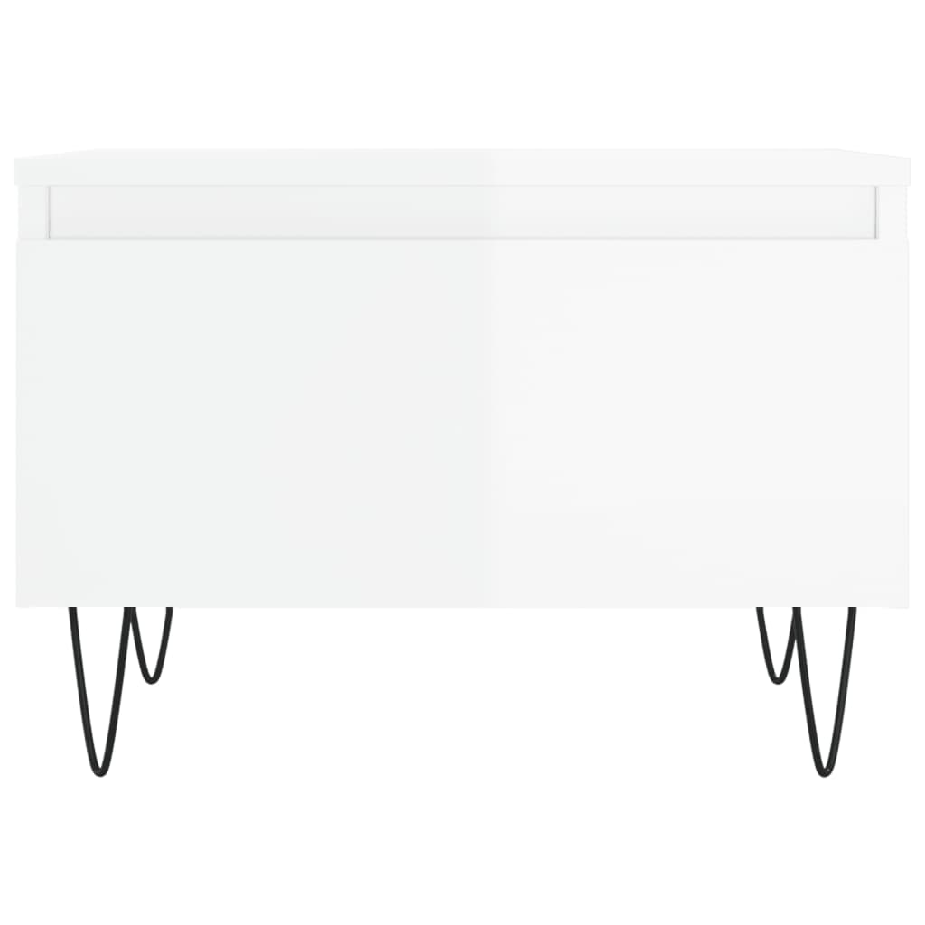 Tavolini Salotto 2pz Bianco Lucido 50x46x35cm Legno Multistrato 830865