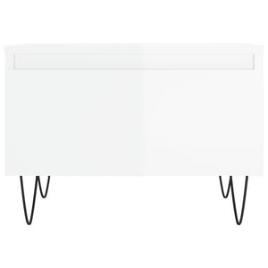 Tavolini Salotto 2pz Bianco Lucido 50x46x35cm Legno Multistrato 830865