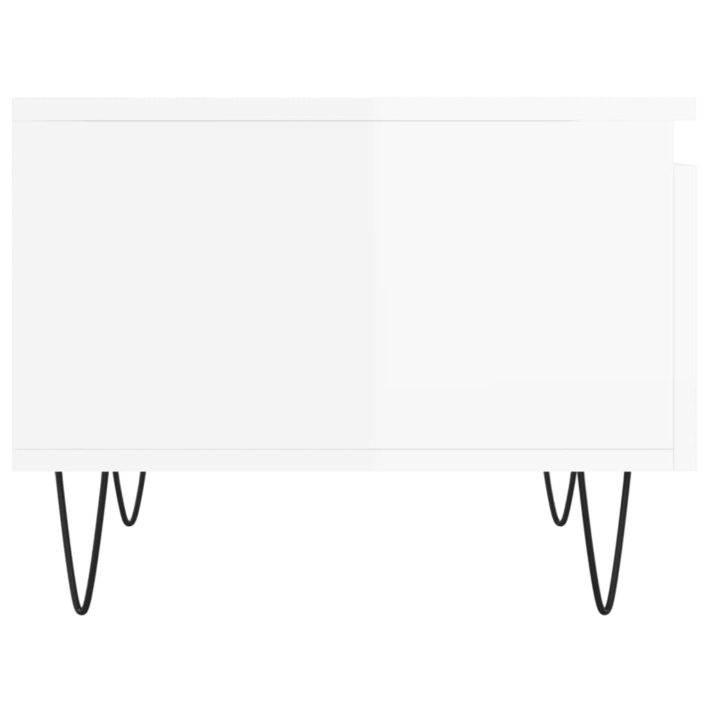 Tavolini Salotto 2pz Bianco Lucido 50x46x35cm Legno Multistrato 830865