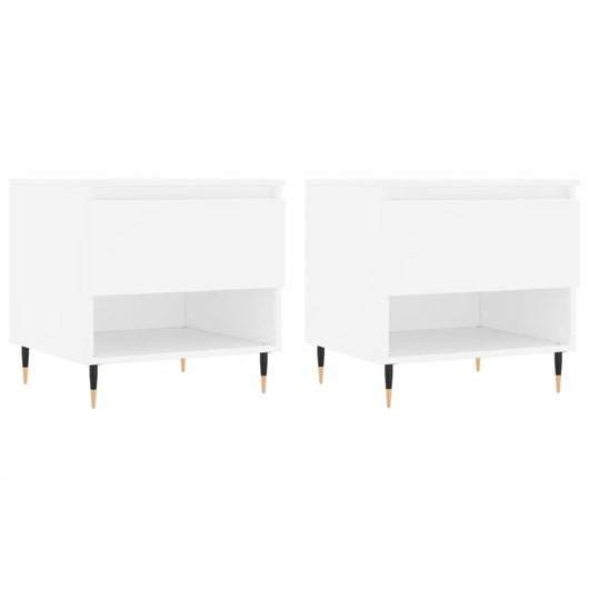 Tavolini Salotto 2 pz Bianchi 50x46x50 cm in Legno Multistratocod mxl 78820