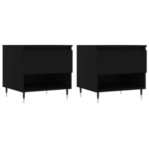 Tavolini da Salotto 2 pz Neri 50x46x50 cm in Legno Multistratocod mxl 126760