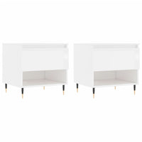 Tavolini Salotto 2pz Bianco Lucido 50x46x50cm Legno Multistrato 830897