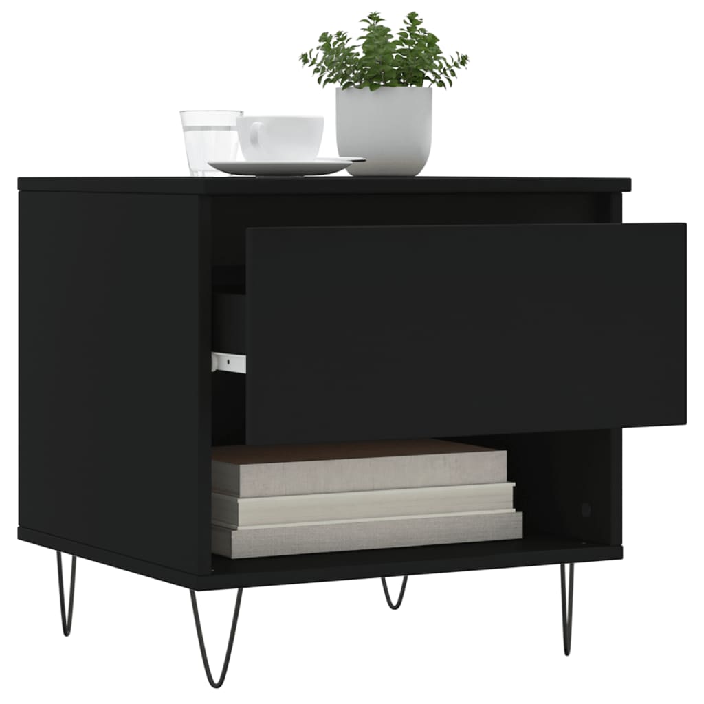 Tavolini da Salotto 2 pz Neri 50x46x50 cm in Legno Multistrato 830911