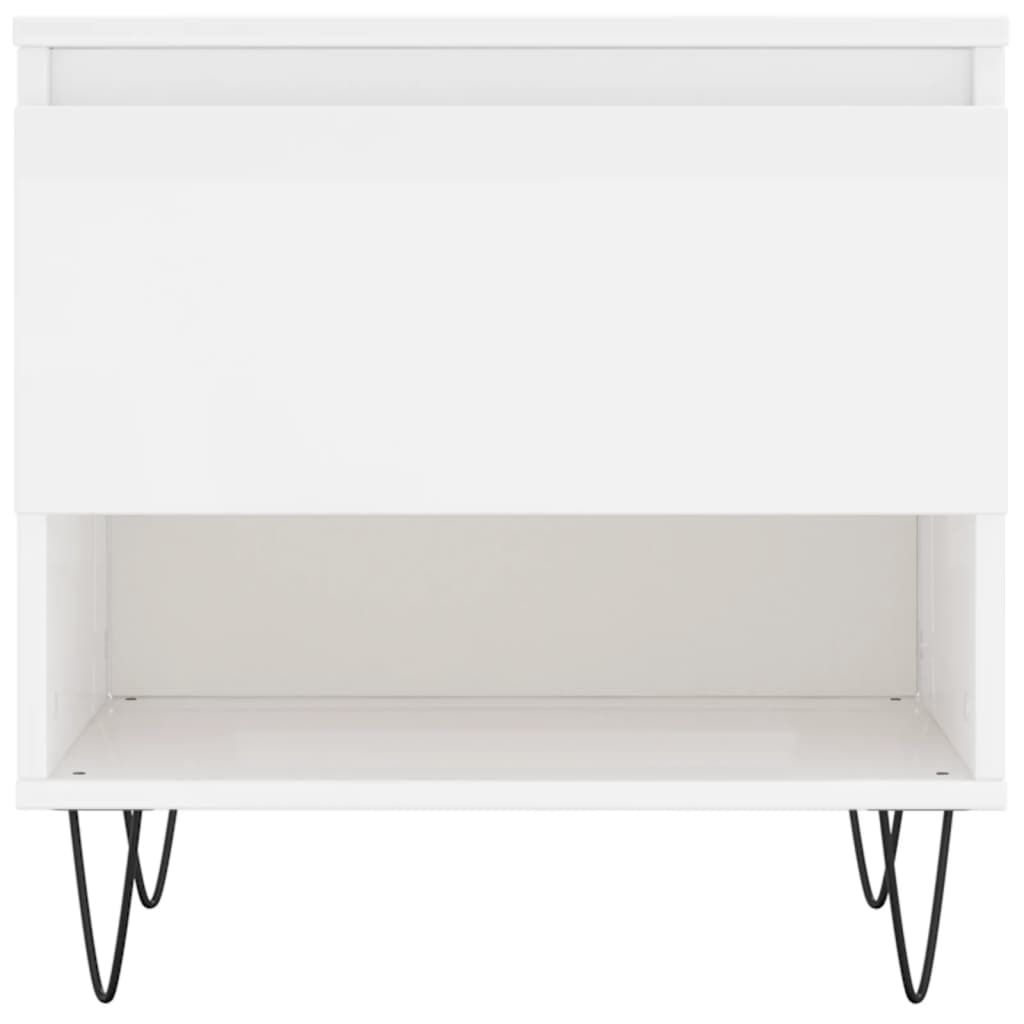 Tavolini Salotto 2pz Bianco Lucido 50x46x50cm Legno Multistrato 830913