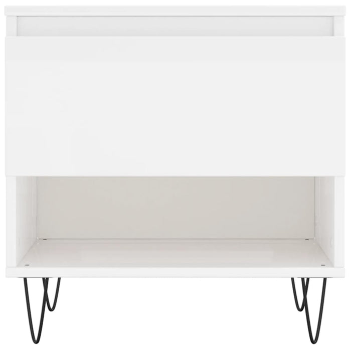 Tavolini Salotto 2pz Bianco Lucido 50x46x50cm Legno Multistrato 830913