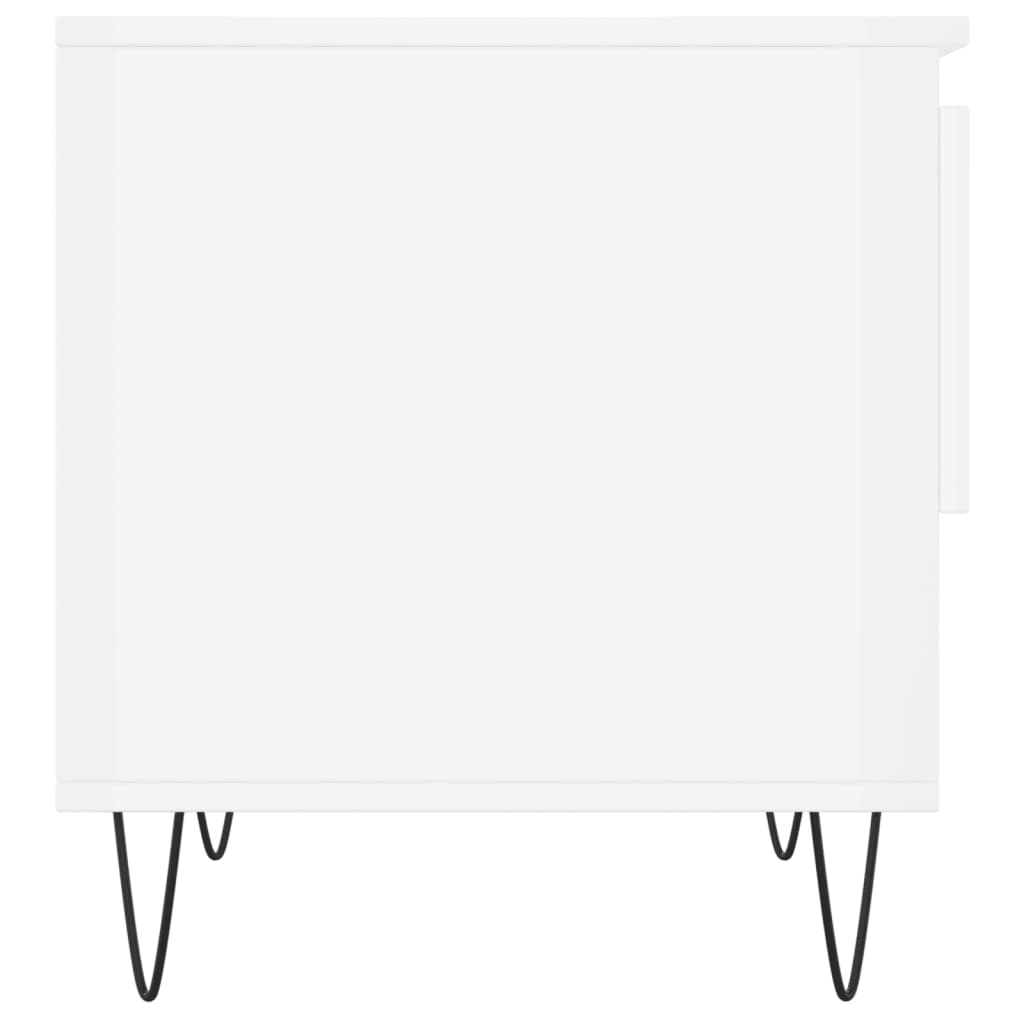 Tavolini Salotto 2pz Bianco Lucido 50x46x50cm Legno Multistrato 830913