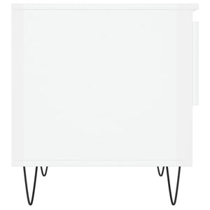 Tavolini Salotto 2pz Bianco Lucido 50x46x50cm Legno Multistrato 830913