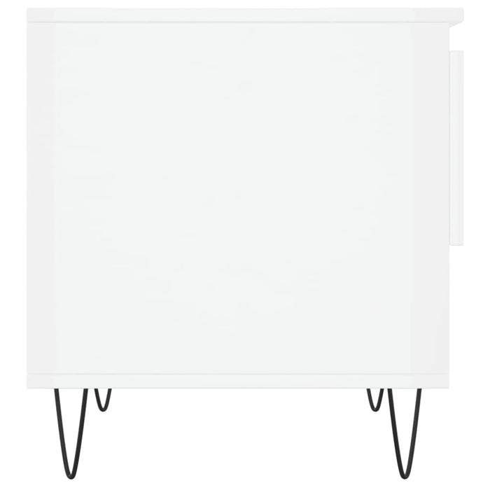 Tavolini Salotto 2pz Bianco Lucido 50x46x50cm Legno Multistrato 830913