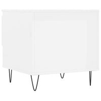 Tavolini Salotto 2pz Bianco Lucido 50x46x50cm Legno Multistrato 830913