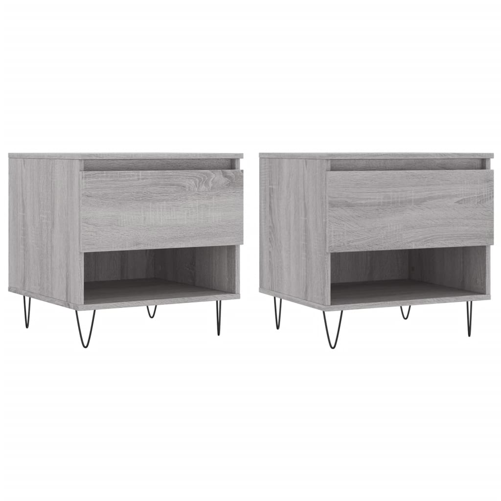 Tavolini Salotto 2pz Grigio Sonoma 50x46x50cm Legno Multistratocod mxl 78924