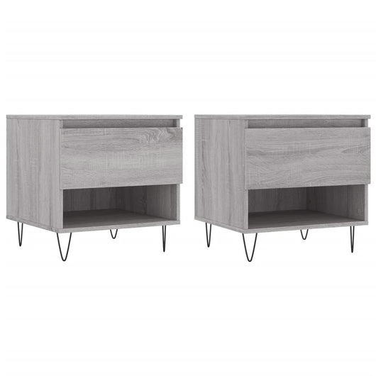 Tavolini Salotto 2pz Grigio Sonoma 50x46x50cm Legno Multistrato 830921