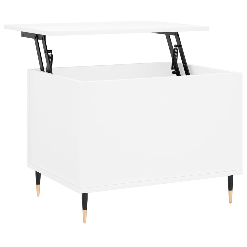 Tavolino da Salotto Bianco 60x44,5x45 cm in Legno Multistrato 830940