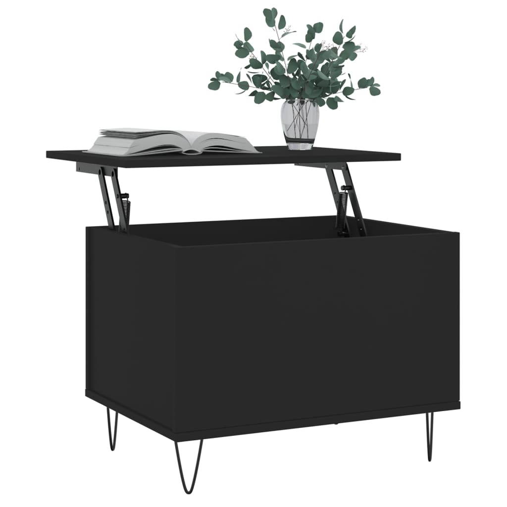 Tavolino da Salotto Nero 60x44,5x45 cm in Legno Multistratocod mxl 78809