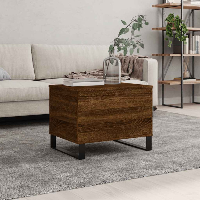 Tavolino Salotto-Tavolino da soggiorno-Tavolo Rovere Marrone 60x44,5x45 cm Legno Multistrato 825661