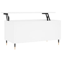 Tavolino da Salotto Bianco 90x44,5x45 cm in Legno Multistrato 830964