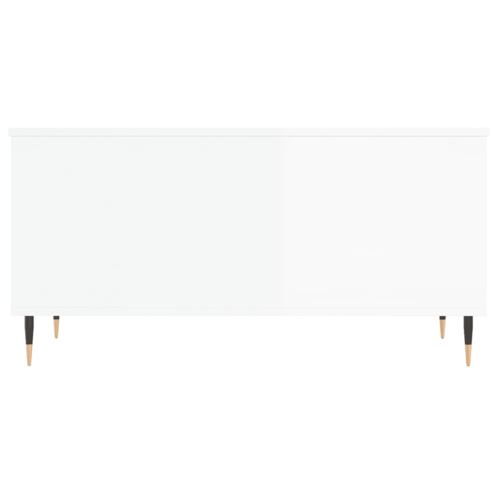 Tavolino Salotto-Tavolino da soggiorno-Tavolo Bianco Lucido 90x44,5x45 cm Legno Multistrato 893081