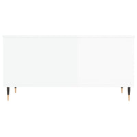 Tavolino Salotto Bianco Lucido 90x44,5x45 cm Legno Multistrato 830966