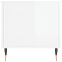 Tavolino Salotto Bianco Lucido 90x44,5x45 cm Legno Multistrato