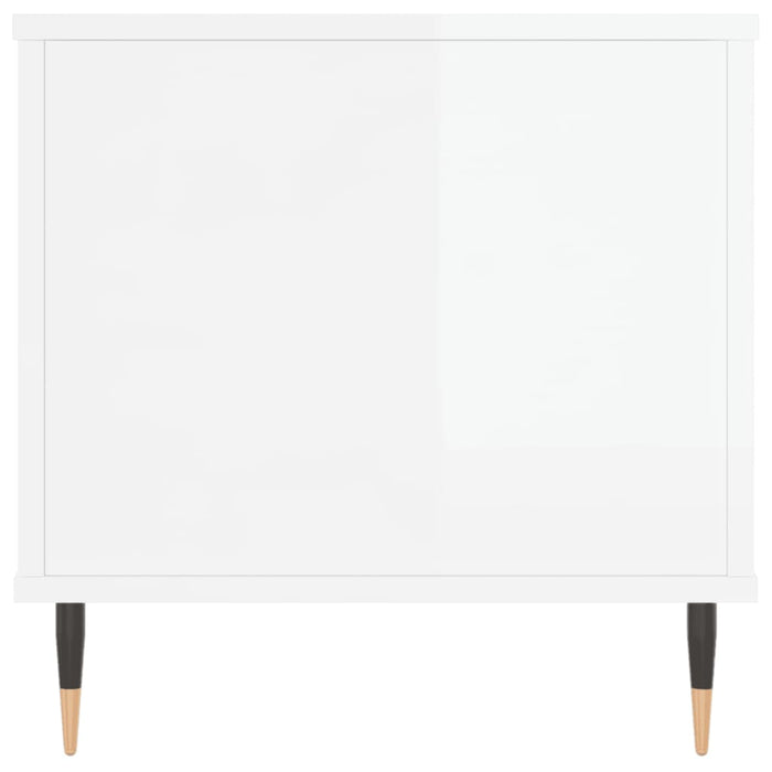 Tavolino Salotto Bianco Lucido 90x44,5x45 cm Legno Multistrato
